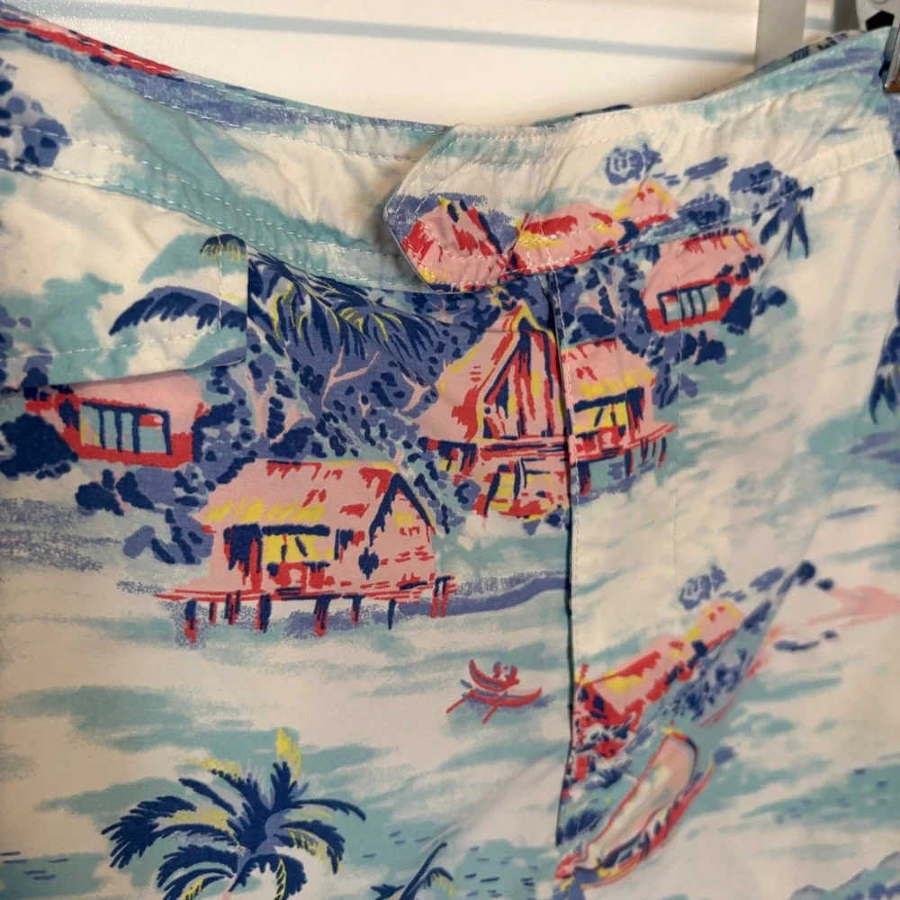 J. Crew Men's Tropical Landscape Print‎ Swim Short in Size 33